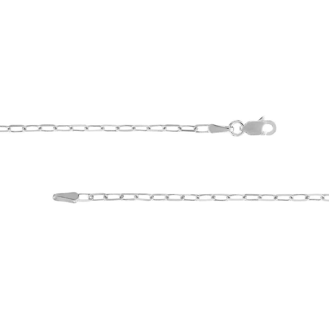 18k 14k 10k Yellow Rose White Gold 1.95mm Diamond Cut Paperclip Chain