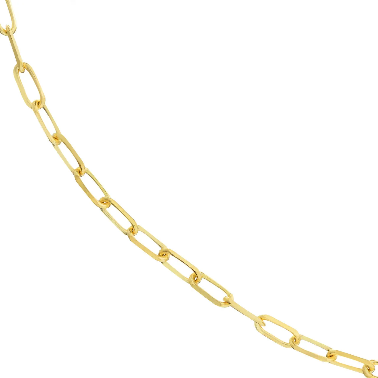18k 14k 10k Yellow Rose White Gold 1.95mm Diamond Cut Paperclip Chain