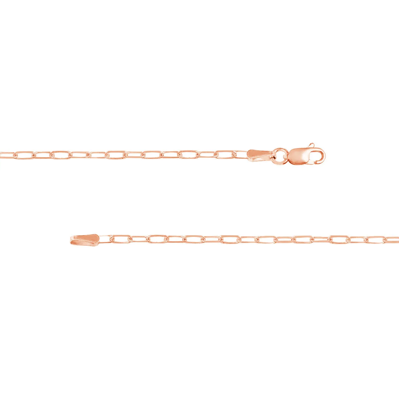 18k 14k 10k Yellow Rose White Gold 1.95mm Diamond Cut Paperclip Chain