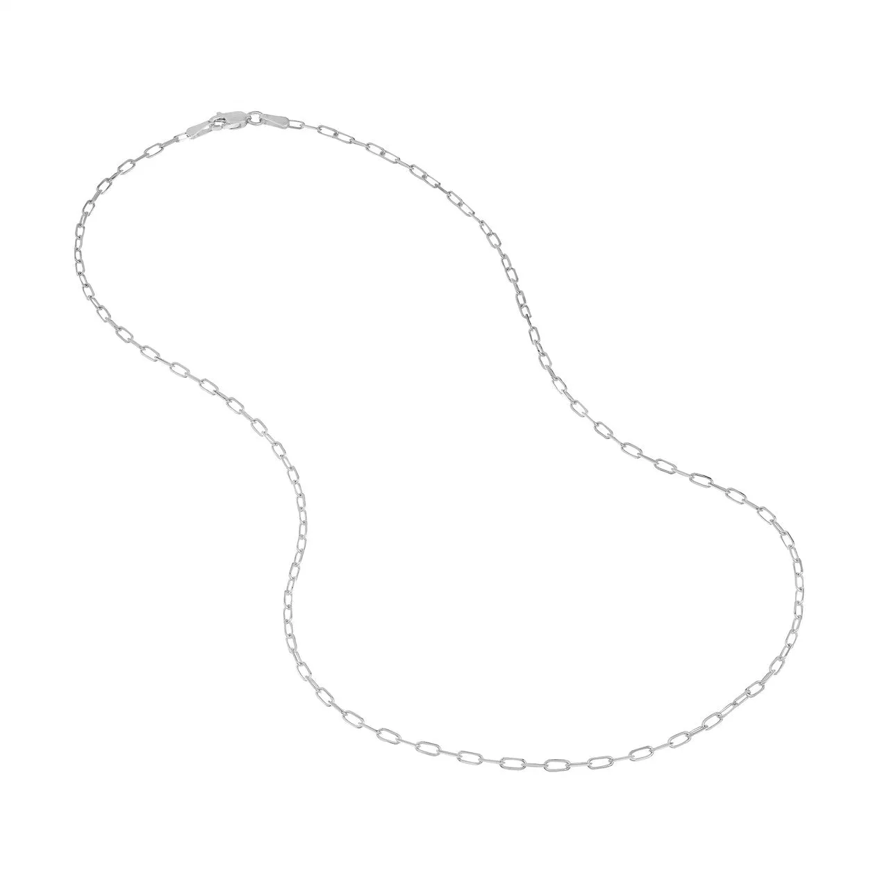 18k 14k 10k Yellow Rose White Gold 1.95mm Diamond Cut Paperclip Chain
