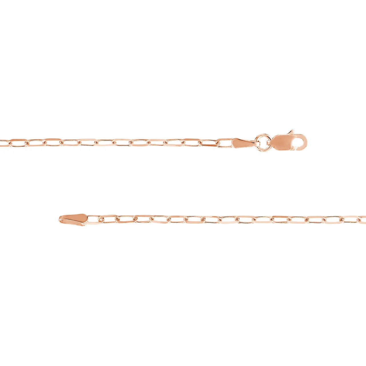 18k 14k 10k Yellow Rose White Gold 1.95mm Diamond Cut Paperclip Chain