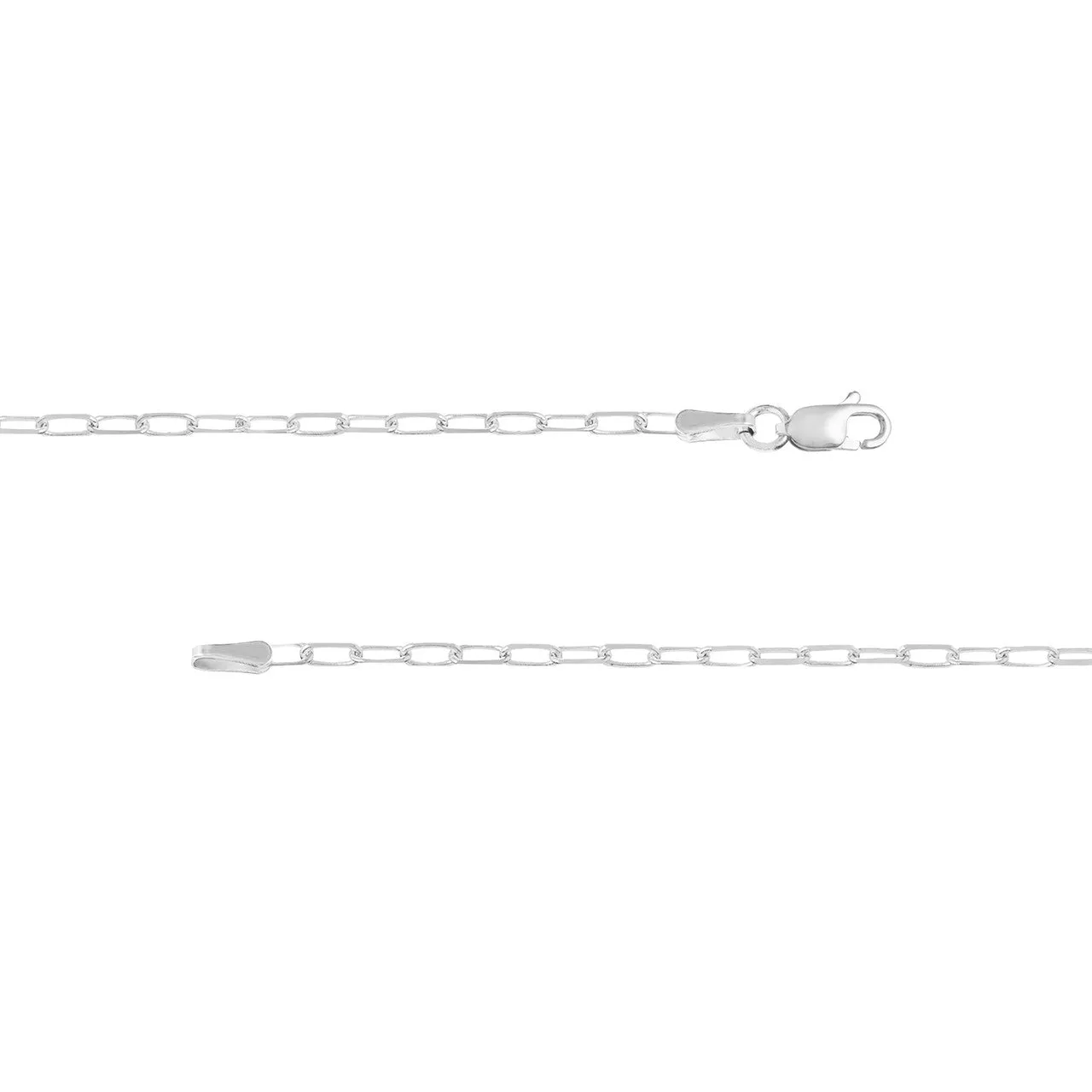 18k 14k 10k Yellow Rose White Gold 1.95mm Diamond Cut Paperclip Chain