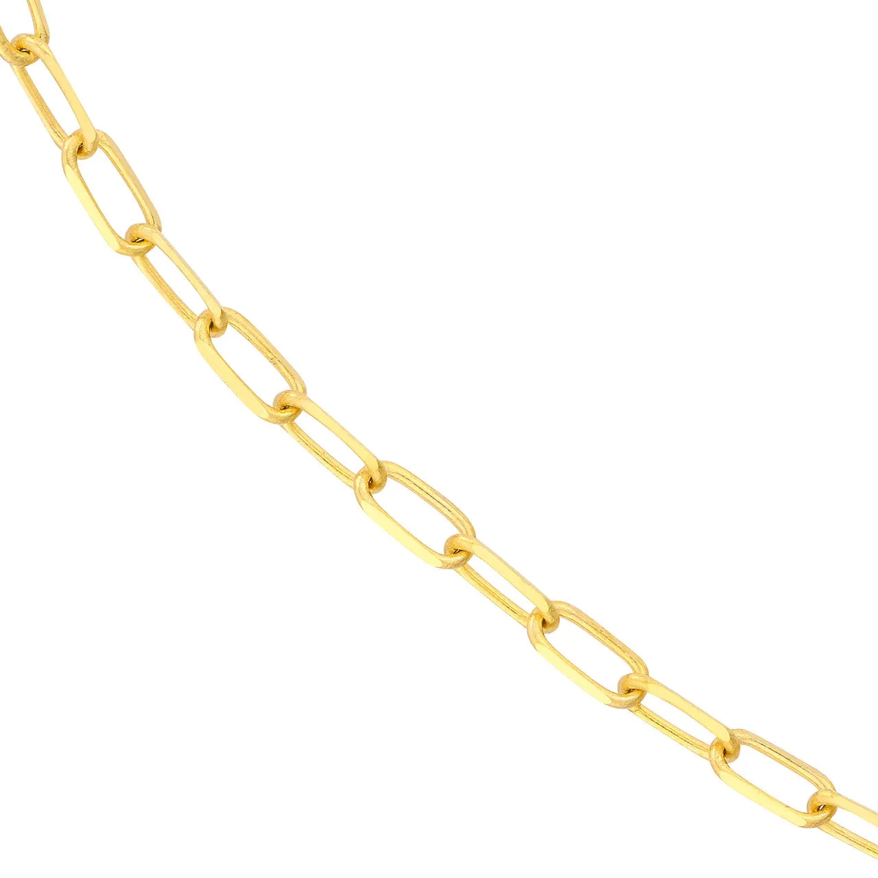 18k 14k 10k Yellow Rose White Gold 1.95mm Diamond Cut Paperclip Chain