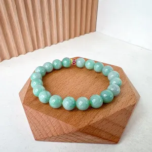 9.0 mm Green Natural Jadeite Jade Beaded Bracelet, CSW-0723-1705422002