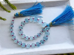 Aquamarine Carved Melons Shape Beads