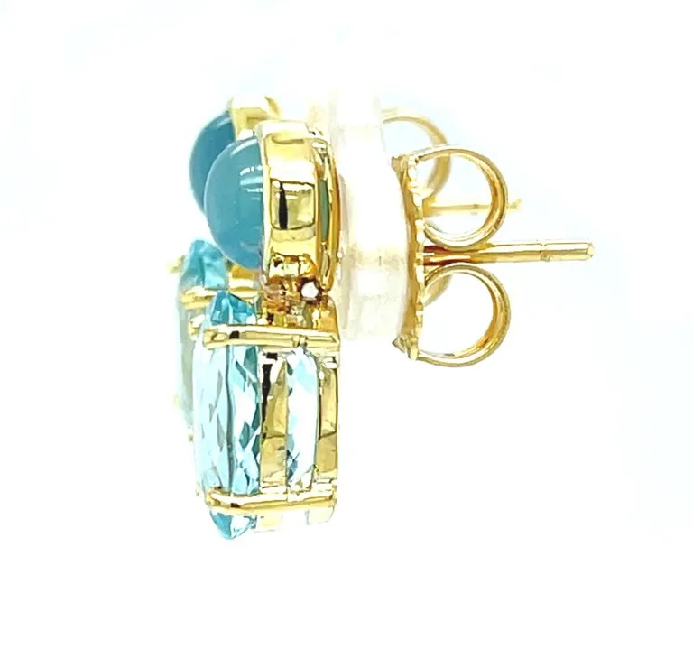 Aquamarine Drop Earrings in 18k Yellow Gold