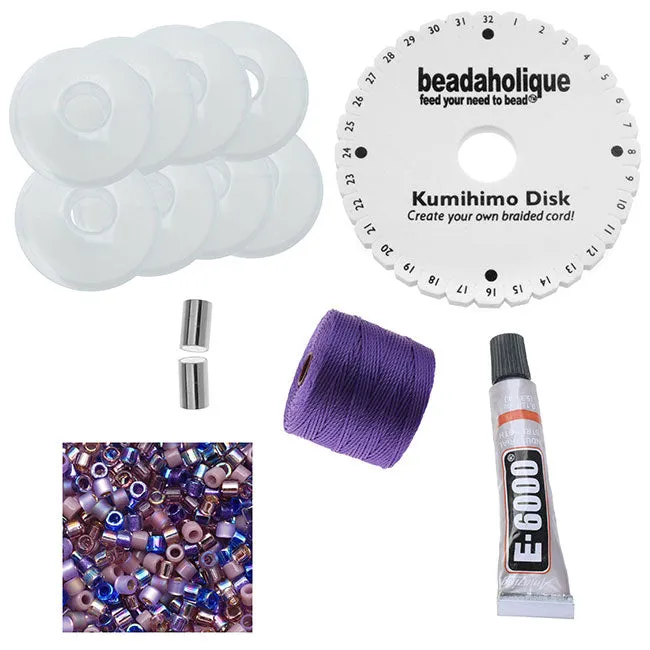 Beaded Kumihimo Wrap Bracelet Kit-Purple  - Exclusive Beadaholique Jewelry Kit