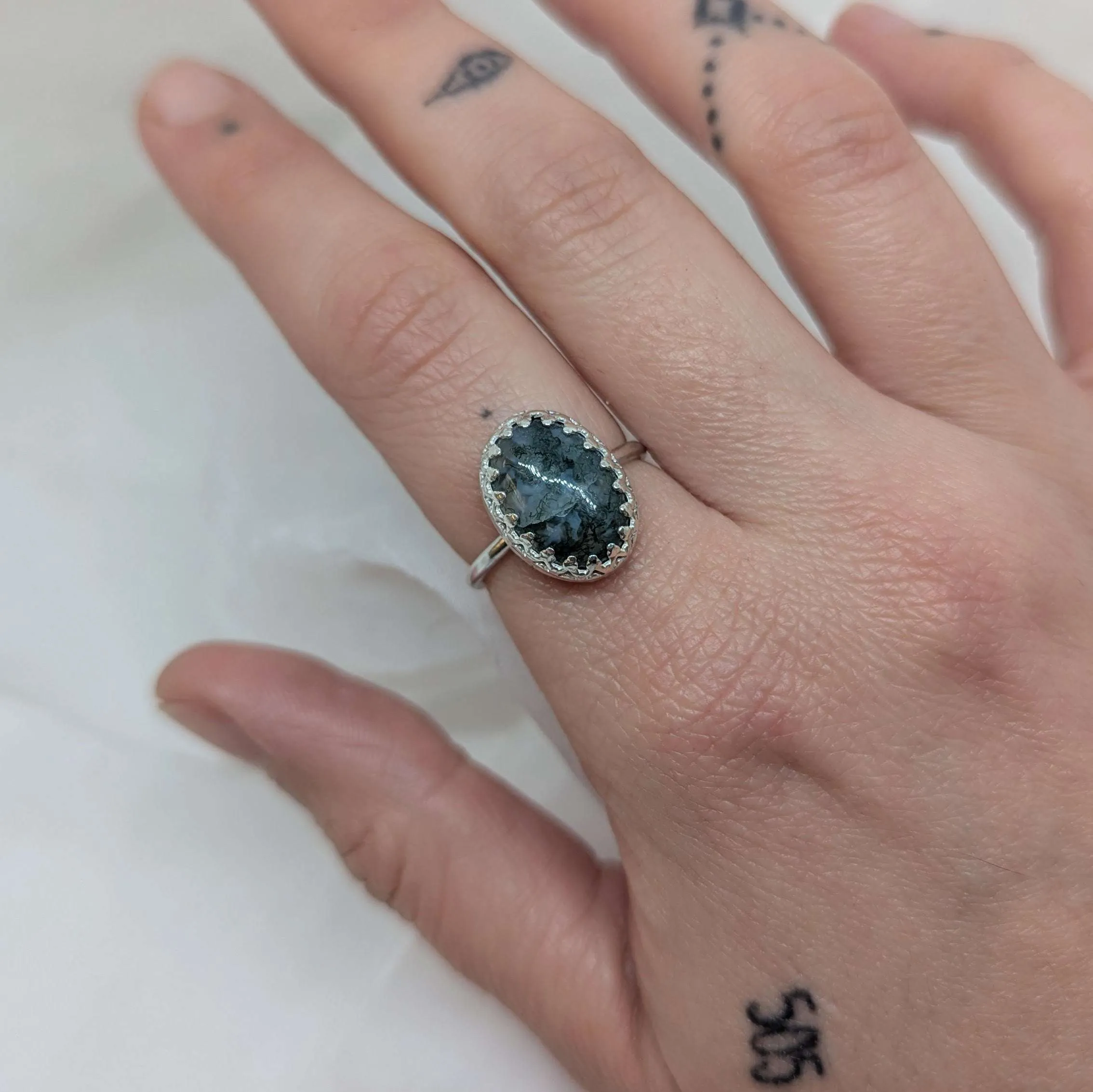 Beautiful moss agate ring
