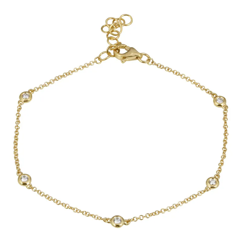 Bezel Diamond Chain Bracelet