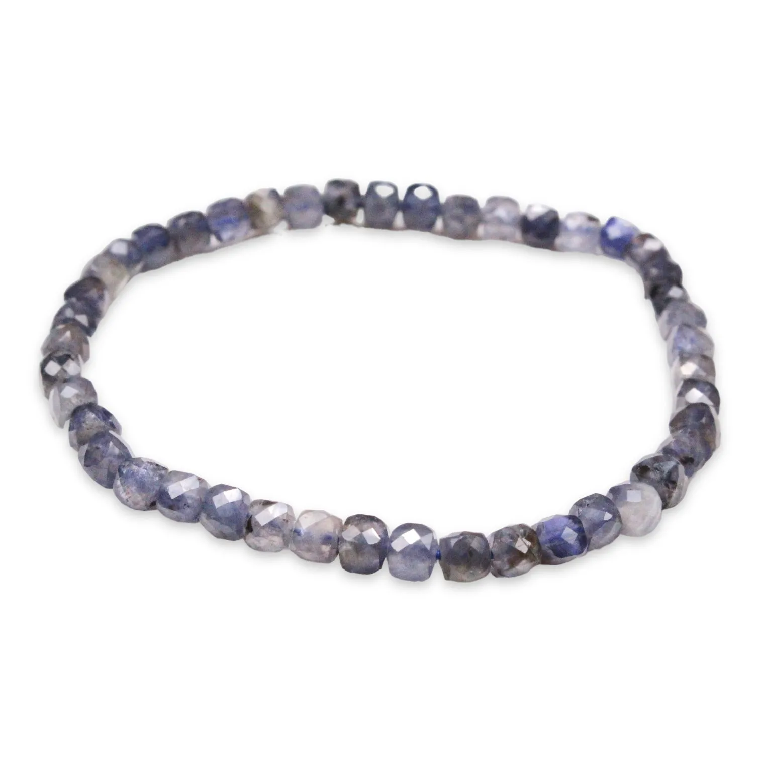 Bracelet iolite / Cordiérite A  cube 4x4 mm