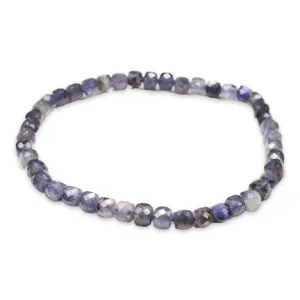 Bracelet iolite / Cordiérite A  cube 4x4 mm