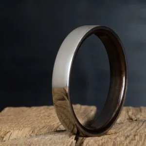 Domed titanium Ebony ring