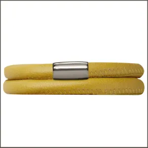Endless Double Mustard Leather Bracelet