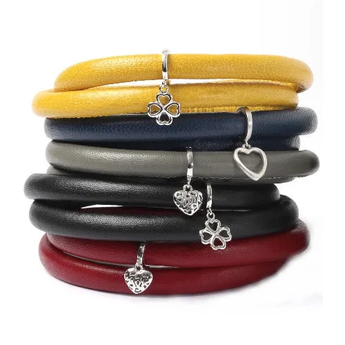 Endless Double Mustard Leather Bracelet