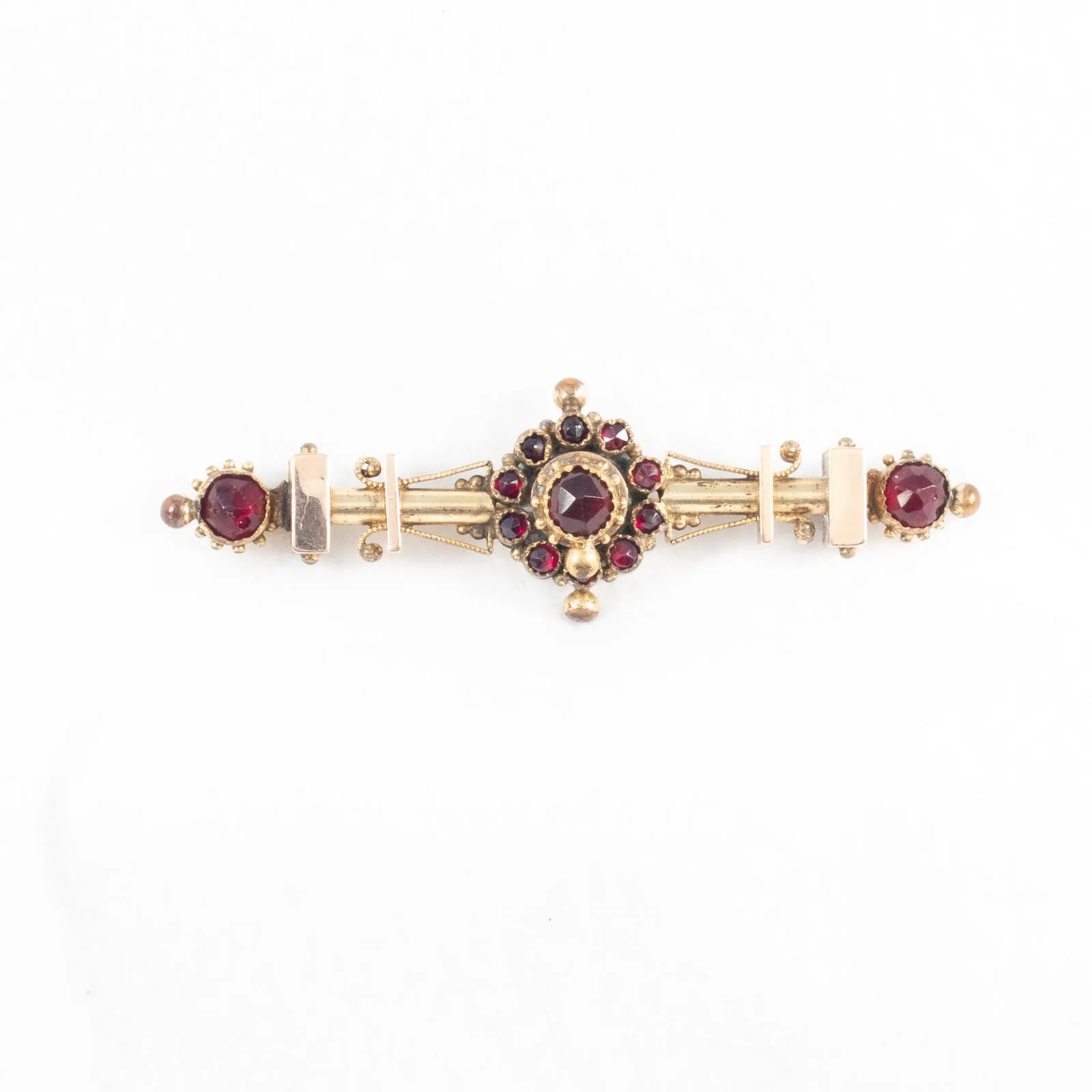 Faux Garnet Bar Brooch