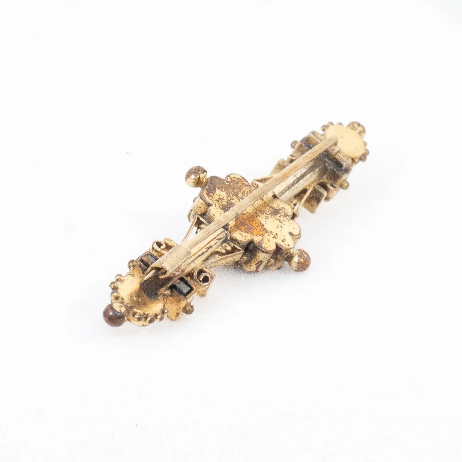 Faux Garnet Bar Brooch