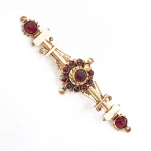 Faux Garnet Bar Brooch