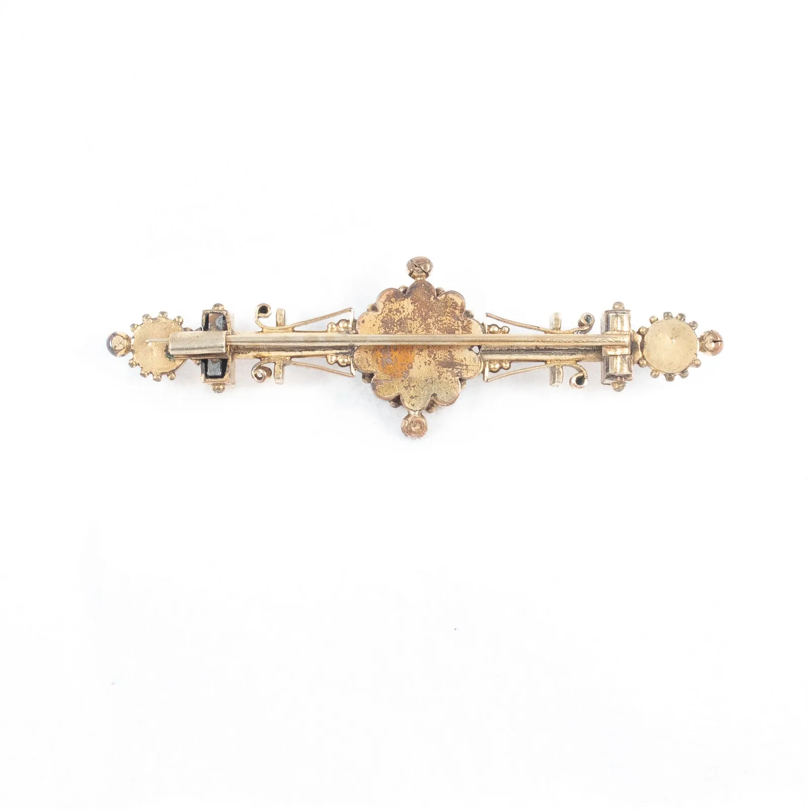 Faux Garnet Bar Brooch
