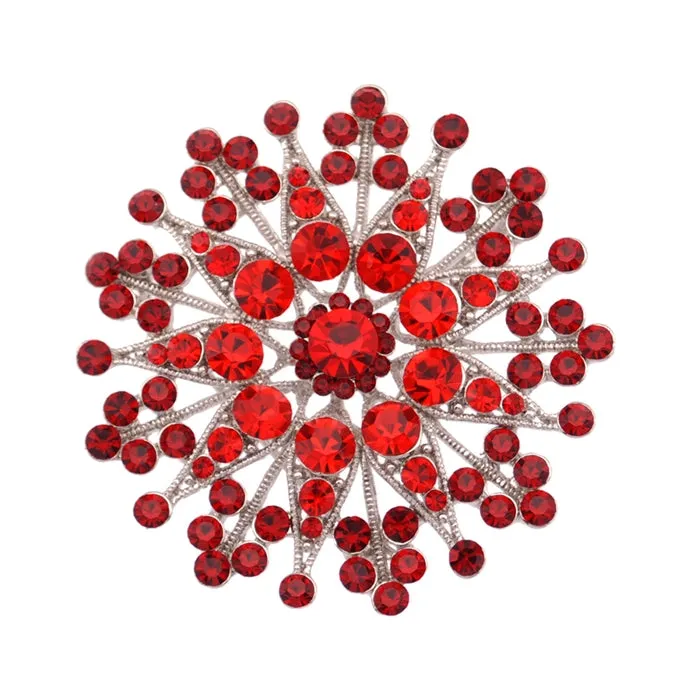Flower Brooch - Red