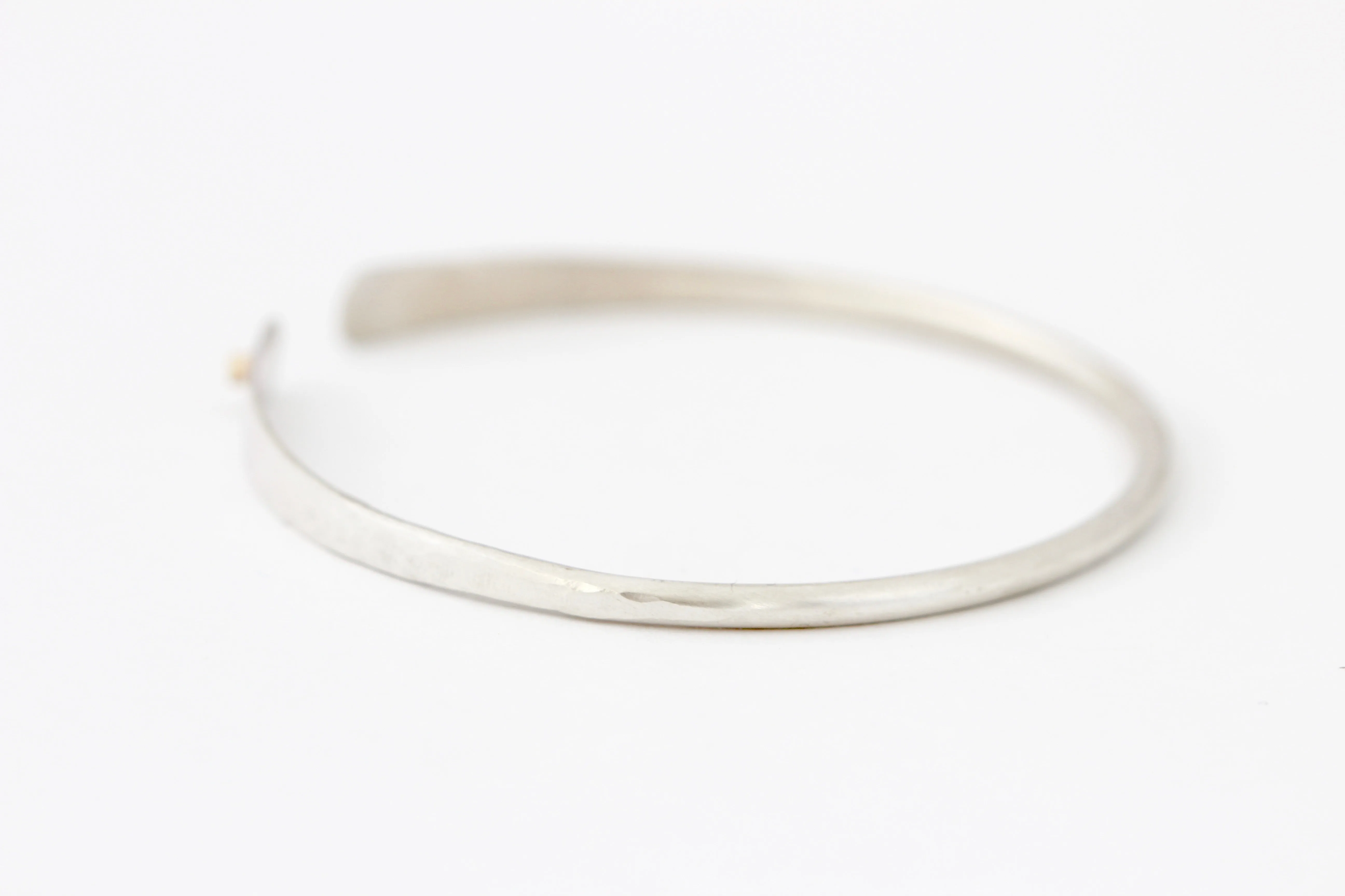 Hammered Sterling Silver Bracelet With three 14k Gold buttons