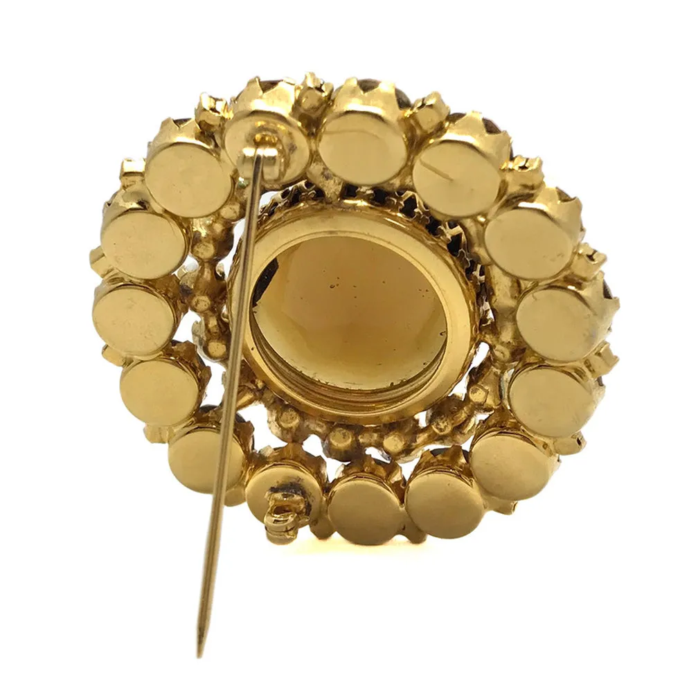 Juliana Style Topaz Glass Brooch