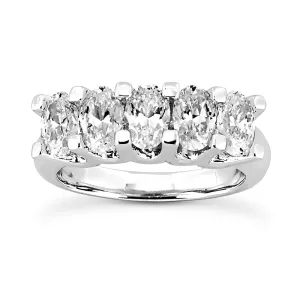 Oval Diamond Wedding Band (Total Diamond Weight 1.25ct, Quality GH-VS)