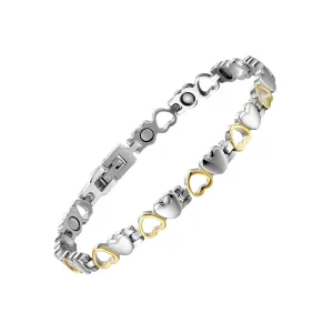 Stainless Steel Hearts Magnetic Bracelet