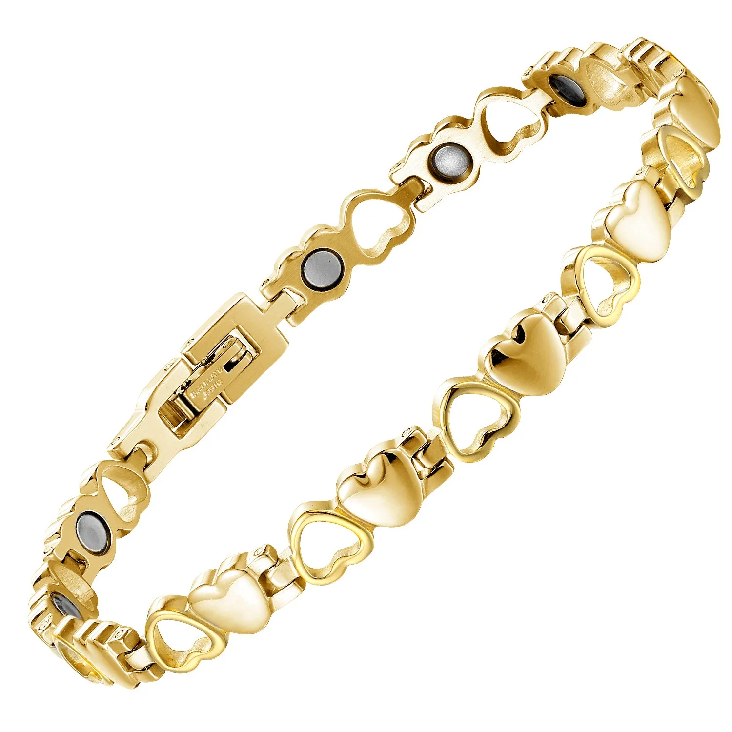 Stainless Steel Hearts Magnetic Bracelet