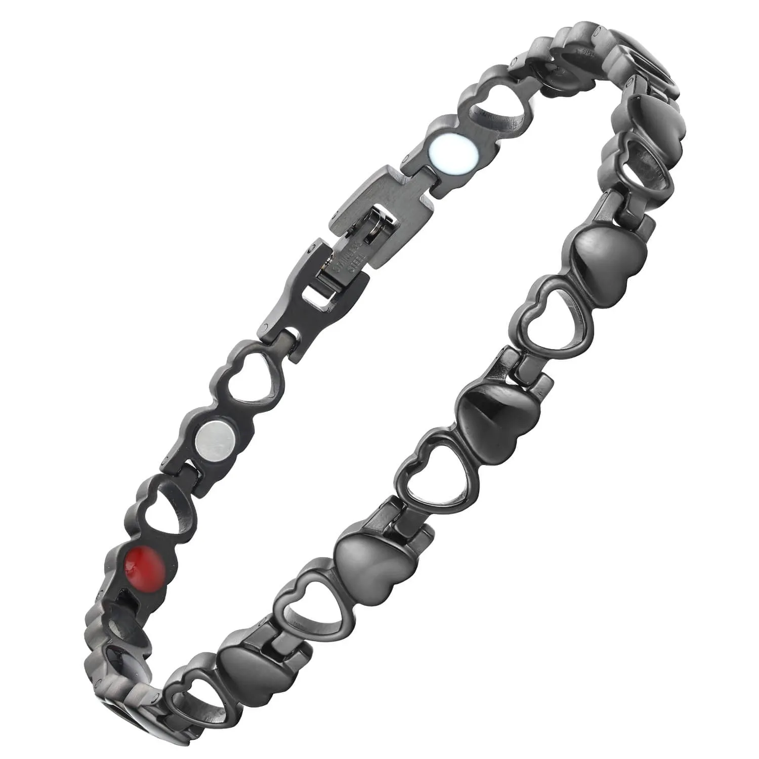 Stainless Steel Hearts Magnetic Bracelet